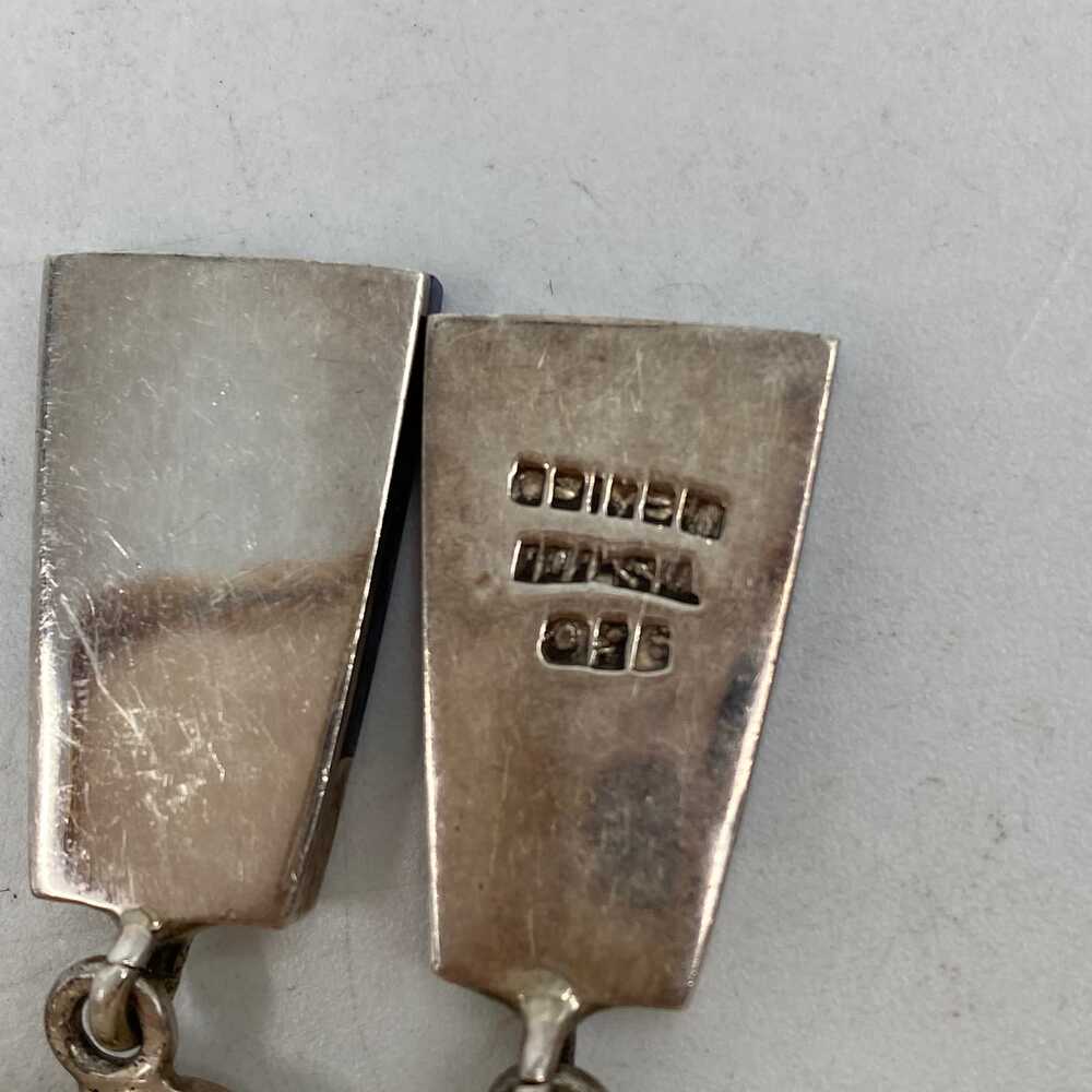 Elegant Silver Marble Dangle Earrings | Women’s Regular Size - Picture 3 of 4